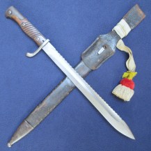 German WW1 M1898-05 nA mS Butcher Sawback Bayonet, Dated 1915 by Simson and Co 1